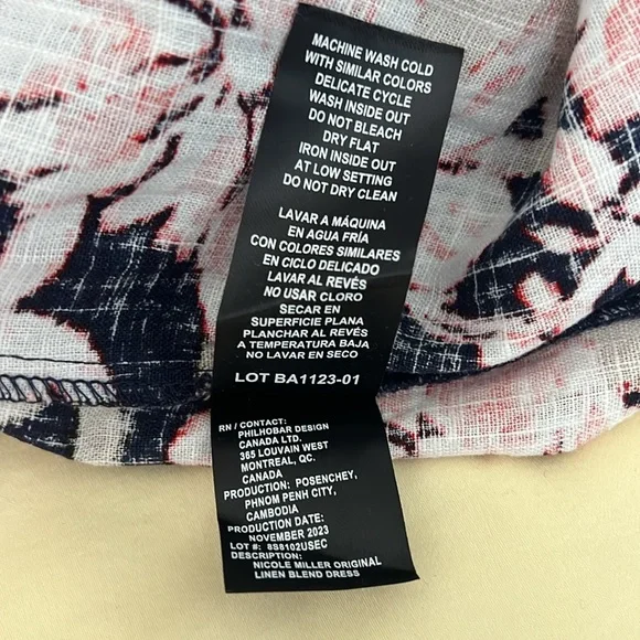 Nicole Miller Smocked Linen Blend Dress. - Picture 7 of 7